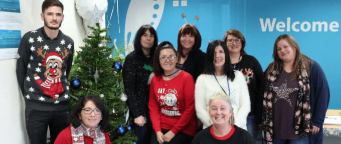 christmas team photo disabled living