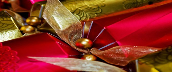 red and gold cracker at christmas