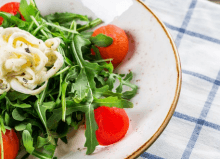 tomatoes salad and pasta dish