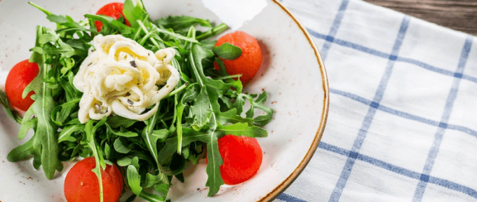 tomatoes salad and pasta dish