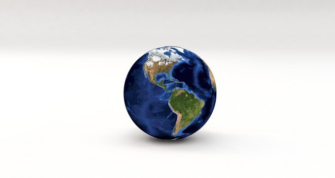 blue and green globe of the world