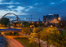 skyline of Manchester in the evening