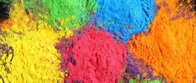 colourful powders together