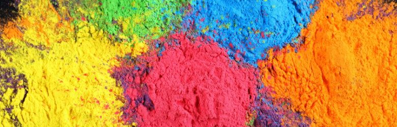 colourful powders together