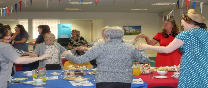 guests dancing at disabled living tea dance