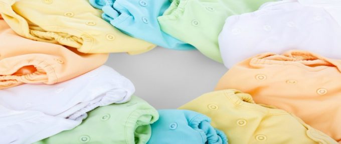 different coloured cotton nappies