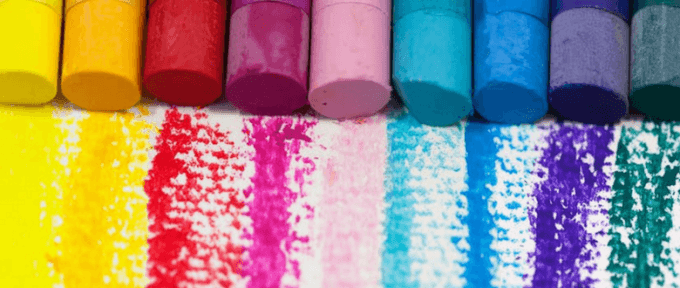 colourful rainbow lines with chalk
