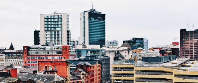 manchester city centre building shot