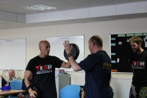 david demonstrating self defence