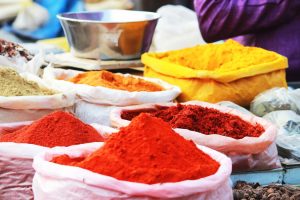 assorted spices on display