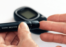 Diabetic person checking their blood sugar