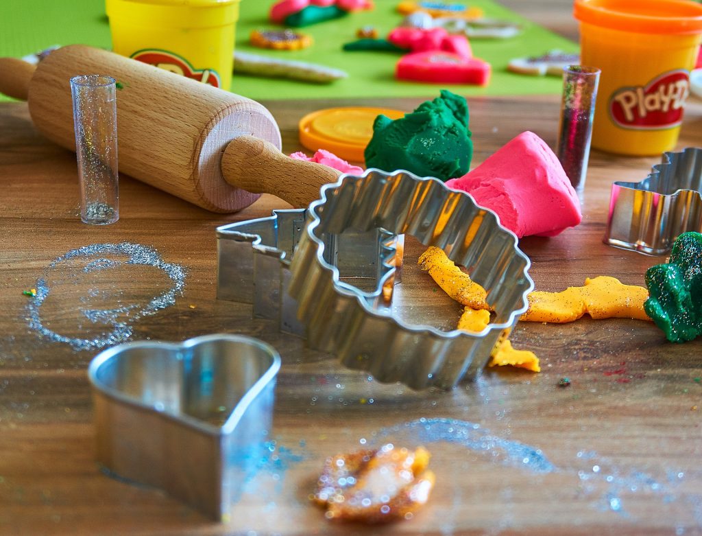 heart cookie cutter with playdough